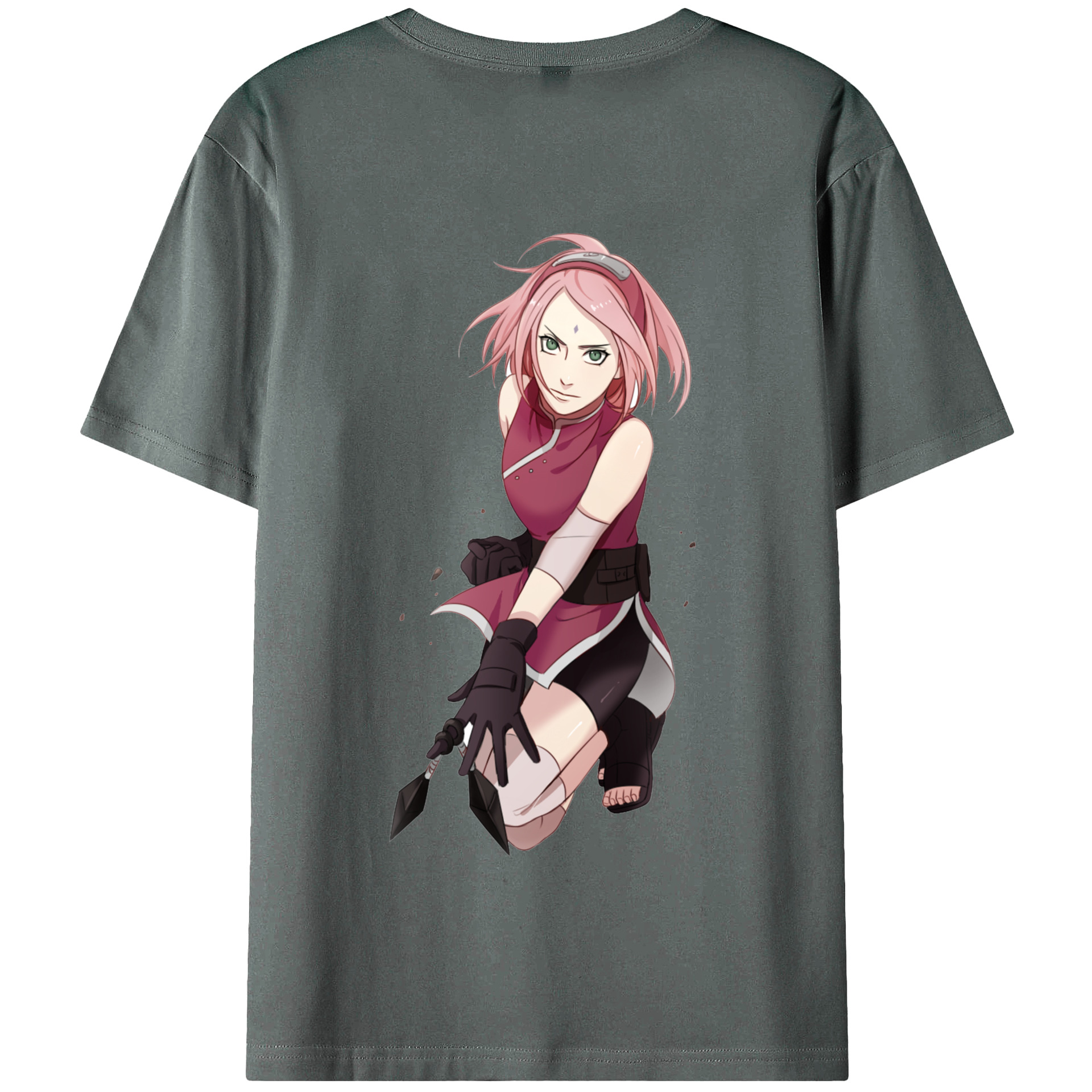 （画像用） NARUTO -ナルト- 春野サクラ Haruno Sakura 綿100％半袖Tシャツ（背面プリント）